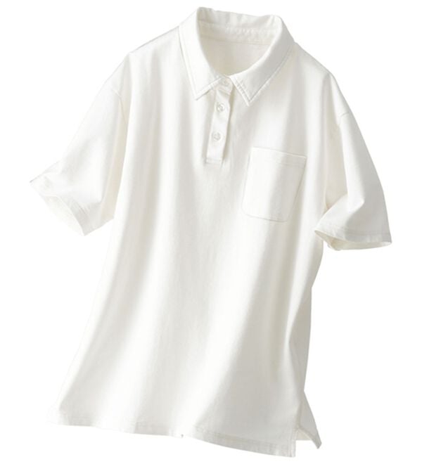 BELLUNA（ベルーナ）の「さらっと爽快！大人のヴィンテージ風ポロシャツ（ポロシャツ）」｜オフ白