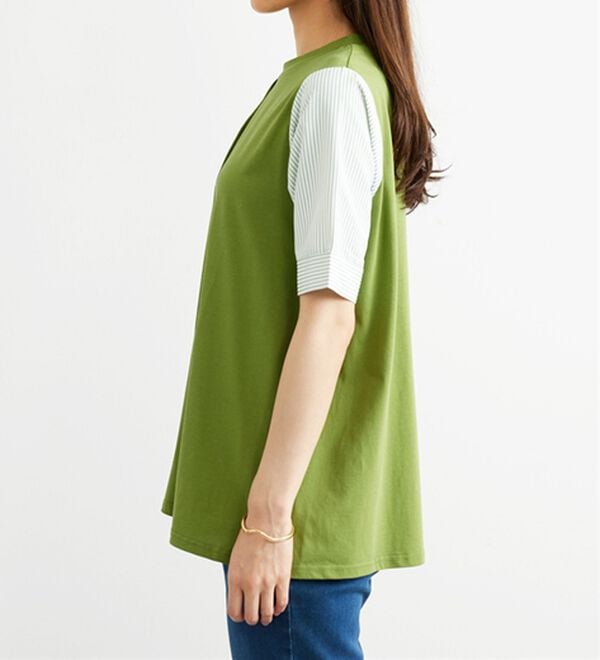 BELLUNA（ベルーナ）の「異素材切替タック使いプルオーバー（カットソー）」｜詳細画像