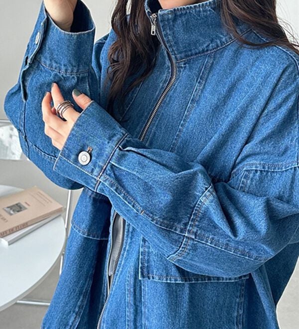 GeeRA（ジーラ）の「オーバーサイズダブルジップデニムブルゾン（ブルゾン）」｜詳細画像