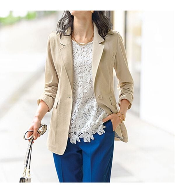 BELLUNA（ベルーナ）の「カジュアルコーデにきちんと感を！テーラードジャケット（テーラードジャケット）」｜詳細画像