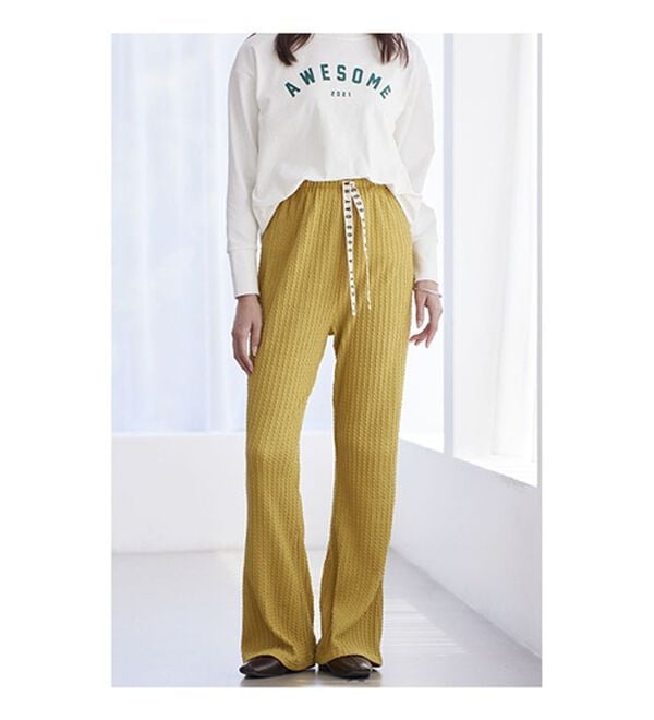 BELLUNA（ベルーナ）の「【３本組】ケーブルジャガードイージーパンツ（フルレングスパンツ）」｜詳細画像