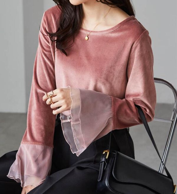 【美品】SPECCHIO抜染絞り プリーツ ベロア 長袖ブラウス プルオーバー SPECCHIO - 【美品】SPECCHIO抜染絞り プリーツ ベロア 長袖ブラウス