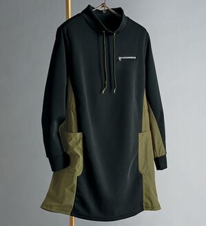 BELLUNA（ベルーナ）の「異素材切替配色チュニックワンピース（カットソーワンピース）」｜詳細画像