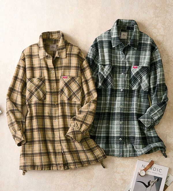 ルフラン（ルフラン）の「【２色組】裾スピンドルチェックシャツ＜ロブニー＞（シャツ）」｜詳細画像