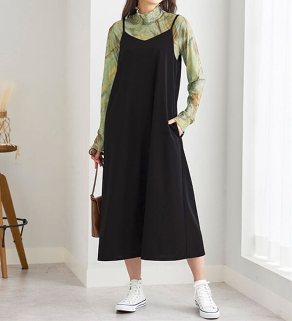 BELLUNA（ベルーナ）の「シアープルオーバー付！ワンピースアンサンブル（その他ワンピース）」｜詳細画像