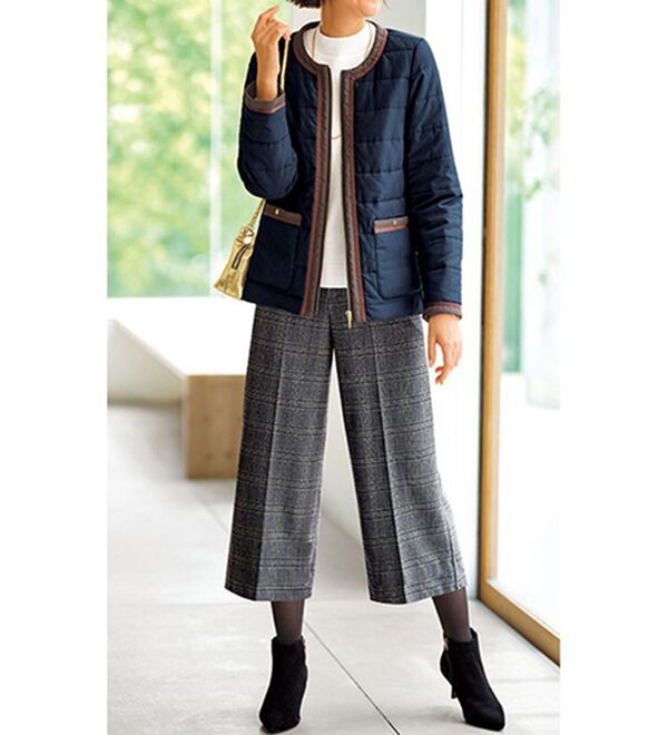 BELLUNA（ベルーナ）の「サマ見え（スーパーウォーム）ウール調センタープレスクロップドパンツ（クロップドパンツ）」｜詳細画像