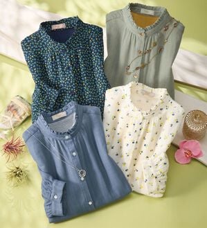 ルフラン（ルフラン）の「選べる！夏色ダブルガーゼブラウス（ブラウス）」｜詳細画像