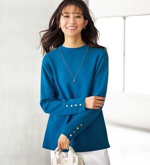 BELLUNA（ベルーナ）の「もちもち袖ボタンニットプルオーバー（ニット・セーター）」｜詳細画像