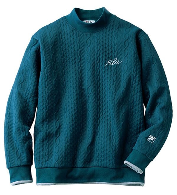 「＜フィラ＞フクレジャカードハイネックトレーナー（メンズトレーナー）」｜ダークブルー