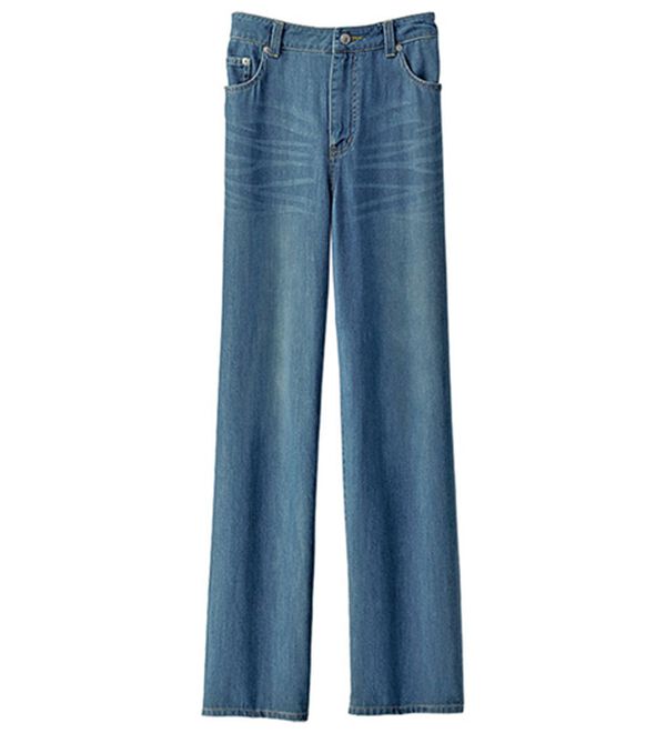 BELLUNA（ベルーナ）の「＜ｍｏｚ＞デニムストレートパンツ（フルレングスパンツ）」｜ブルー