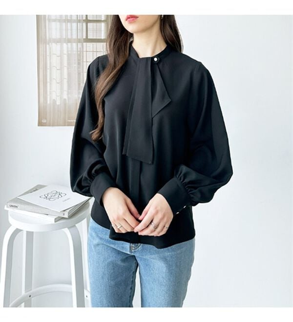 GeeRA（ジーラ）の「２ＷＡＹドレープスカーフタイブラウス（ブラウス）」｜詳細画像