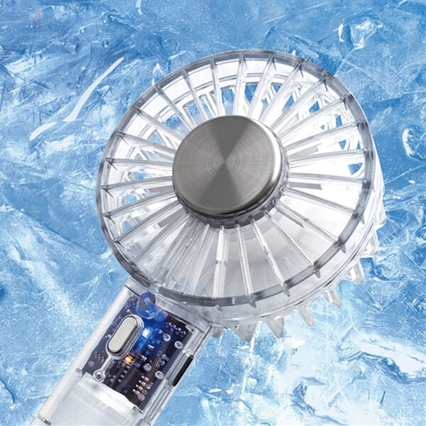 iellio（イエリオ）の「冷却プレート付クリアファン＜ハンディファン・ハンディ扇風機＞（扇風機・サーキュレーター）」｜詳細画像