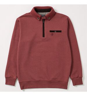 「＜ニコル　モリソン＞暖か衿デザイントレーナー（メンズトレーナー）」｜レンガ(無地)