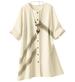 BELLUNA（ベルーナ）の「インド綿手描きプリントチュニック（チュニックワンピース）」｜詳細画像