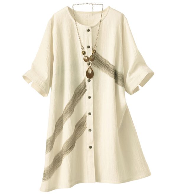 BELLUNA（ベルーナ）の「インド綿手描きプリントチュニック（チュニックワンピース）」｜詳細画像