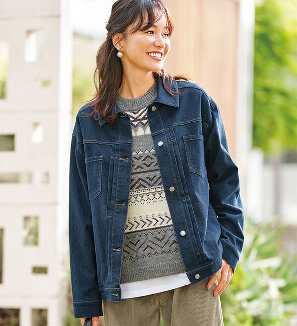 BELLUNA（ベルーナ）の「デニム素材ゆったりジャケット（その他ジャケット）」｜詳細画像