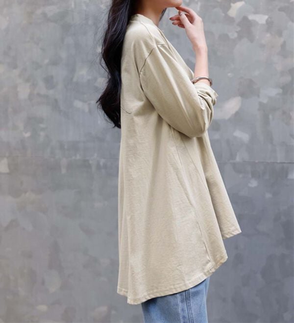 RANAN（ラナン）の「＜ＢＣ＞綿１００％ひんやりフレアーシルエットチュニック（カットソー）」｜詳細画像