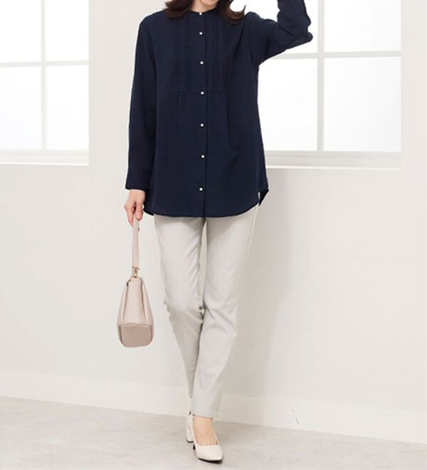 BELLUNA（ベルーナ）の「パール使いピンタックデザインチュニック（チュニック）」｜詳細画像