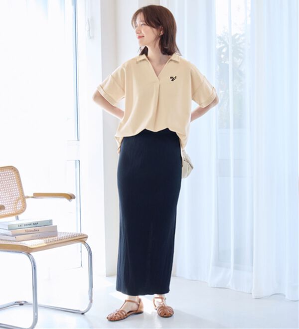 Viola e Viola（ヴィオラ エ ヴィオラ）の「【ｍａｒｉｅ　ｃｌａｉｒｅ　ＳＰＯＲＴ】スキッパーポロチュニック（チュニック）」｜詳細画像