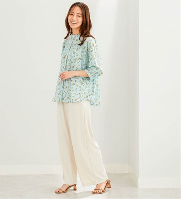 BELLUNA（ベルーナ）の「＜ＩＮＤＩＡ＞胸元シャーリングブラウス（ブラウス）」｜詳細画像