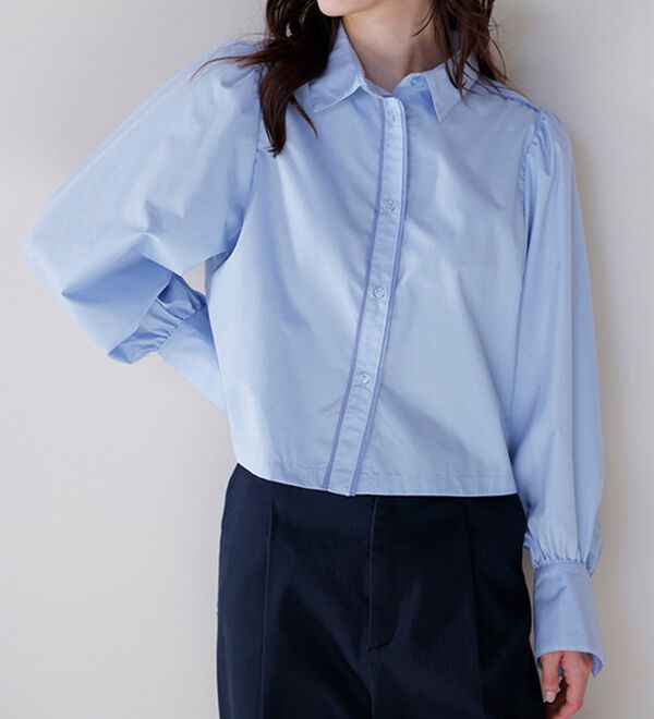 RANAN（ラナン）の「ギャザーデザインショート丈シャツ（シャツ）」｜詳細画像