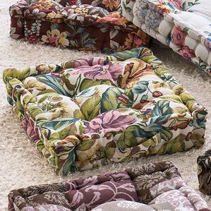 「高級ゴブラン織　厚みたっぷりクッキークッション（チェアカバー・チェアパッド）」｜グリーン