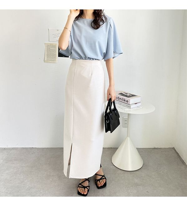 GeeRA（ジーラ）の「スリット入りフレアースリーブＴブラウス（ブラウス）」｜詳細画像