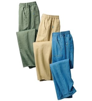 ルフラン（ルフラン）の「【３本組】【ヒヤロン】さらっと涼しい綿混パンツ（フルレングスパンツ）」｜3本組