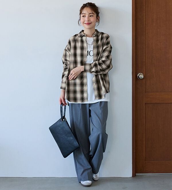 BELLUNA（ベルーナ）の「サラッと軽い！チェック柄シャツ（シャツ）」｜詳細画像