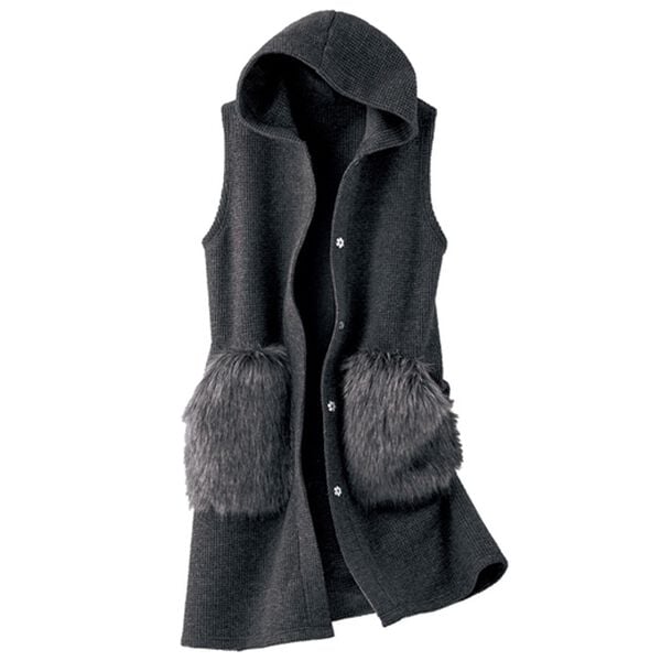 BELLUNA（ベルーナ）の「ミックス調ファー使いフードベスト（ベスト）」｜詳細画像