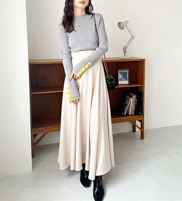 GeeRA（ジーラ）の「袖口ボタン配色ボートネックリブニット（ニット・セーター）」｜詳細画像