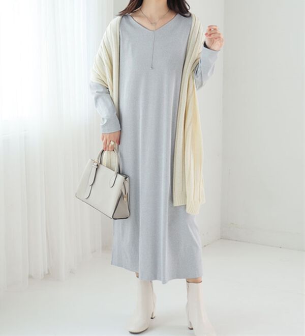 A HAPPY MARILYN（アハッピーマリリン）の「【大きいサイズ】【Ｌ～８Ｌ】スッキリ着痩せワンピース【エブリデイＲｉｂ】（カットソーワンピース）」｜詳細画像