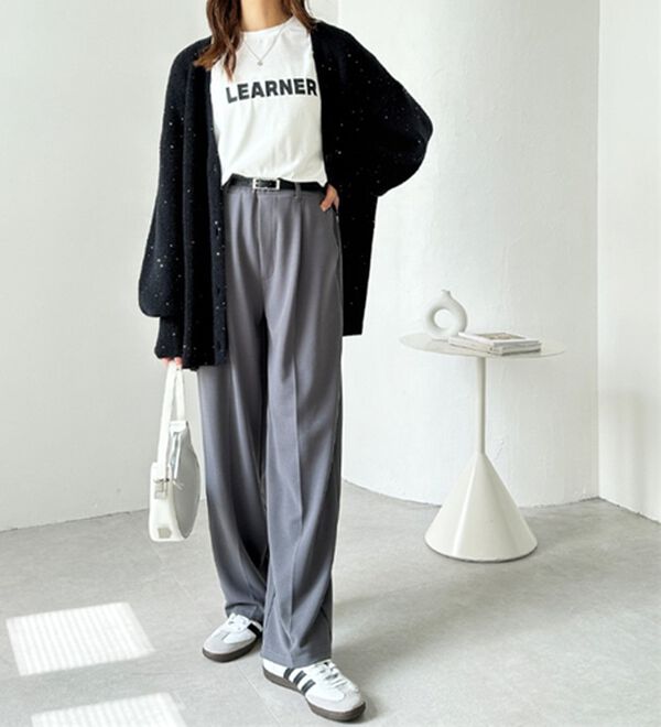 GeeRA（ジーラ）の「美脚魅せタックワイドスラックスパンツ（ワイドパンツ・ガウチョ）」｜詳細画像