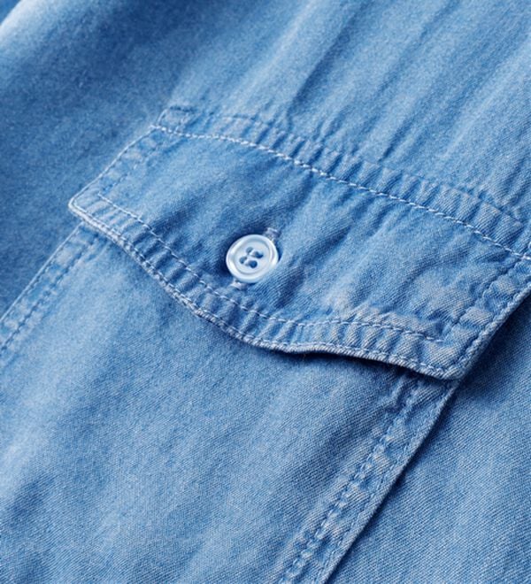 BELLUNA（ベルーナ）の「デニム素材ポケット付ゆったりシャツ（チュニック）」｜詳細画像