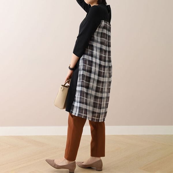 BELLUNA（ベルーナ）の「チェック柄切替ワンピース（その他ワンピース）」｜詳細画像