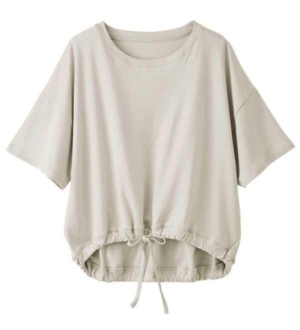 YU'NOW（ユナウ）の「【２点セット】コットン１００％ウエストドローストリングプルオーバー上下セット（パジャマ・ルームウェア）」｜詳細画像