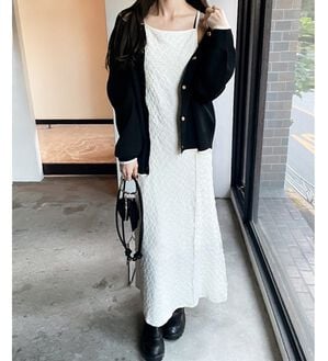 GeeRA（ジーラ）の「ぽこぽこカットジャカードキャミワンピース（その他ワンピース）」｜アイボリー