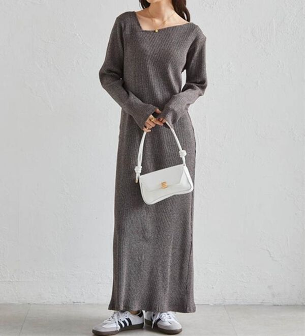 RANAN（ラナン）の「アシメネックリブワンピース（ロングワンピース）」｜詳細画像