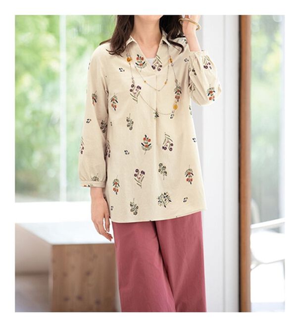 ルフラン（ルフラン）の「【２色組】変化織刺しゅうブラウス＜リチュル＞（ブラウス）」｜詳細画像