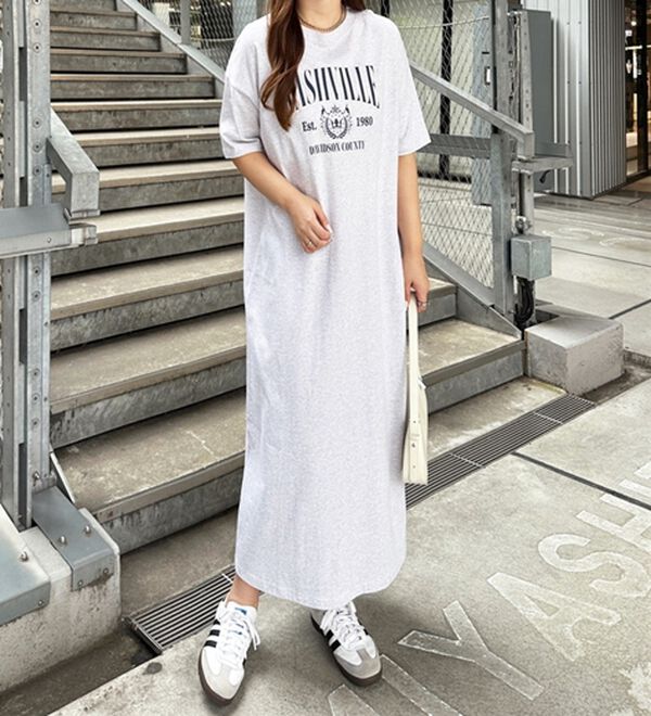 GeeRA（ジーラ）の「アソートロゴプリントＴシャツワンピース（その他ワンピース）」｜詳細画像