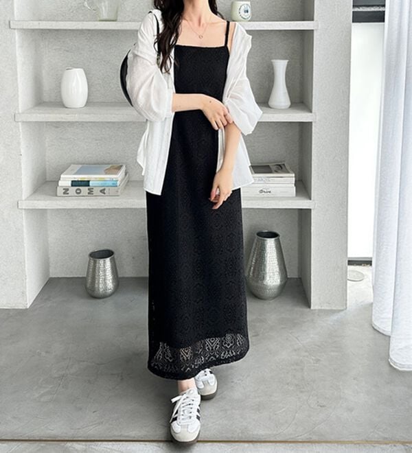 GeeRA（ジーラ）の「前後２ＷＡＹパネルレースキャミワンピース（その他ワンピース）」｜詳細画像