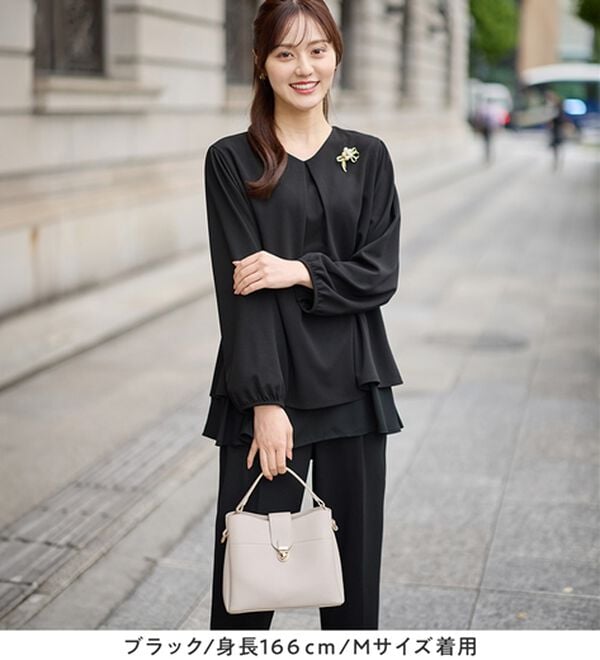 alotta（アロッタ）の「【入学式・卒業式】洗えるシフォンレイヤードセットアップ（ブラウススーツ）」｜詳細画像