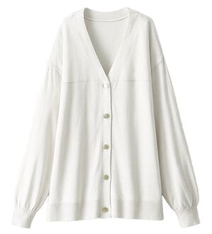 BELLUNA（ベルーナ）の「【快適Ｌａｂ．】シャリ冷！洗える多機能ニットカーディガン（ニットカーディガン）」｜オフ白