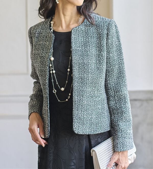 BELLUNA（ベルーナ）の「花柄オパール素材ワンピースアンサンブル（ワンピースセットスーツ）」｜詳細画像