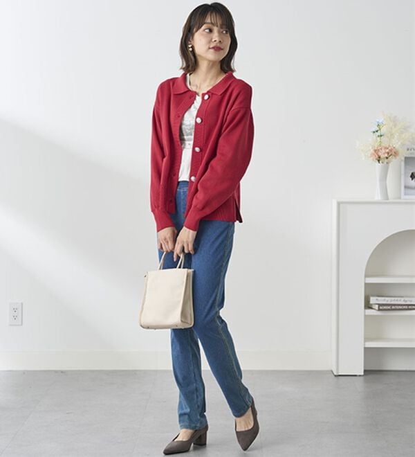 BELLUNA（ベルーナ）の「【選べる裏側】ぐん伸びニットデニムパンツ（フルレングスパンツ）」｜詳細画像