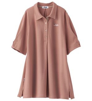 BELLUNA（ベルーナ）の「＜ＦＩＬＡ＞ヒンヤリ冷感！袖タックポロチュニック（ポロシャツ）」｜ピンク