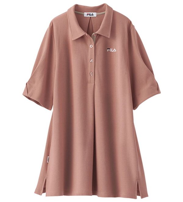 BELLUNA（ベルーナ）の「＜ＦＩＬＡ＞ヒンヤリ冷感！袖タックポロチュニック（ポロシャツ）」｜ピンク