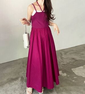 GeeRA（ジーラ）の「着回し異素材ドッキングキャミワンピース（ドッキングワンピース）」｜ピンク