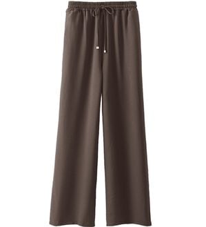 BELLUNA（ベルーナ）の「ビンテージ素材ワイドパンツ（ワイドパンツ・ガウチョ）」｜カーキブラウン
