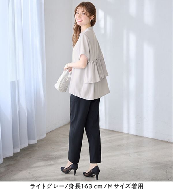 alotta（アロッタ）の「【イージーケア】バックフリルデザインブラウス（ブラウス）」｜詳細画像